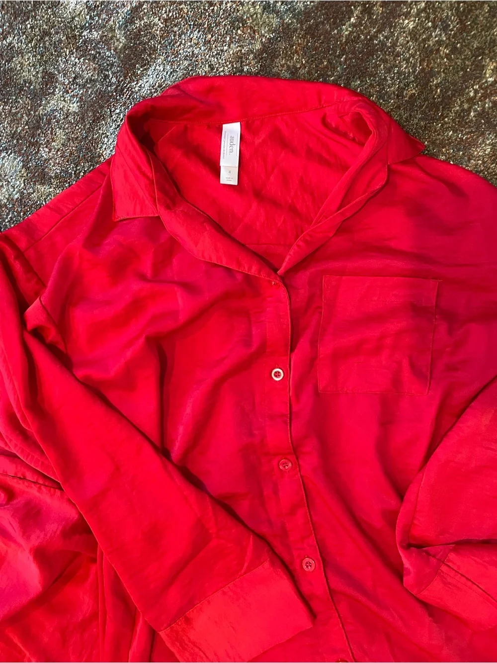 Red Matching Silk Pajama Set